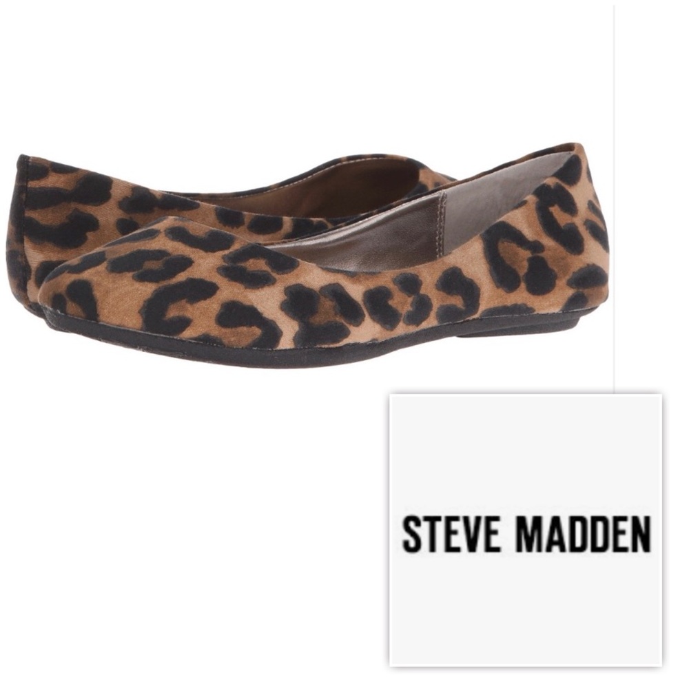 NWT $60 Steve Madden Women 6 Animal Print Ballet Style Flats comfy Shoes Cheetah